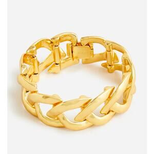 J.Crew Chainlink Clasp Bracelet Item BQ679 in Burnished Matte Shiny Gold NWOT